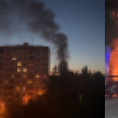 Столб дыма из-за вспыхнувшего грузовика заметили в небе над Воронежем 