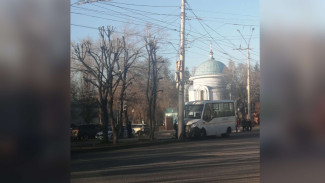 В Воронеже маршрутка с пассажирами врезалась в фонарный столб