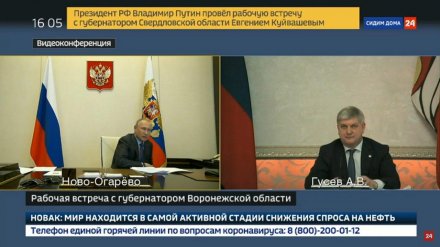Воронежский губернатор рассказал Владимиру Путину о нехватке аппаратов ИВЛ