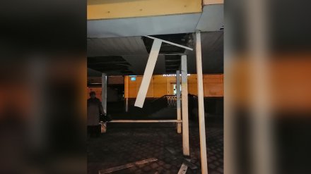 В Воронеже крыша остановки рухнула на женщину