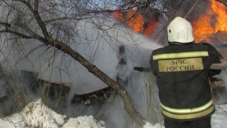 Огонь уничтожил «Волгу» и надворную постройку в Воронеже