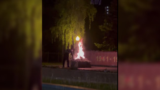 Воронежец сжёг венки и цветы в Вечном огне на памятнике Славы