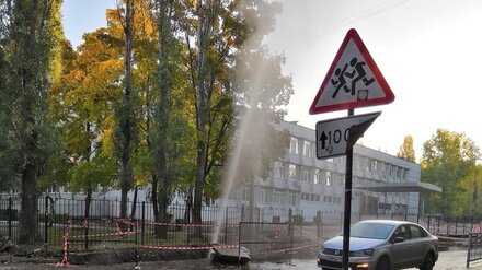 У воронежского лицея из-под земли забил 10-метровый фонтан с кипятком