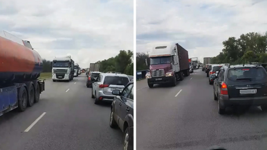 В Воронежской области на трассе у Лосево образовалась пробка в 20 км