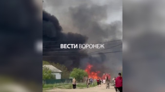 Воронежцы сняли на видео мощный пожар в частном секторе на Левом берегу