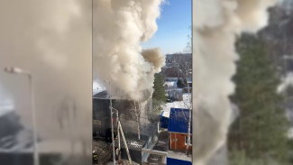 Воронежцы сообщили о пожаре в кафе в Боровом