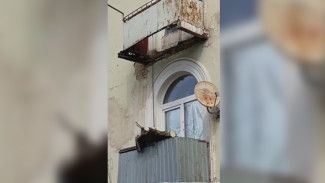 Балкон вместе с котом упал на Московском проспекте в Воронеже