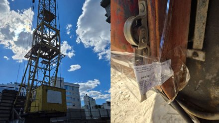 Приставы приостановили работу башенного крана на улице Куцыгина в Воронеже