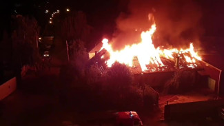 Крупный пожар уничтожил частный дом в Воронеже: появилось видео