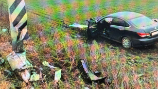 Под Воронежем пострадал влетевший в опору ЛЭП водитель Nissan