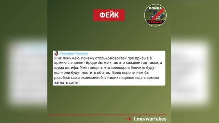 В Воронеже распространили фейк о весенней мобилизации