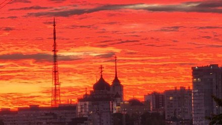 Метеоролог объяснил огненный малиновый закат в Воронеже