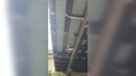 Появилось фото повреждённого при падении БПЛА дома в Воронеже