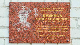 В Воронеже установили мемориальную доску в честь погибшего на СВО бойца