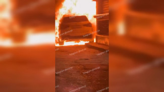 Горящий BMW X3 сняли на видео в Воронеже