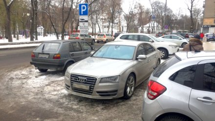 В Воронеже объявили в розыск автохама на дорогой иномарке, припарковавшегося на тротуаре