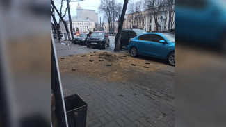 В центре Воронежа взорвался тротуар: появилось фото