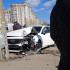 Mazda влетела в столб у ТЦ «Арена» в Воронеже