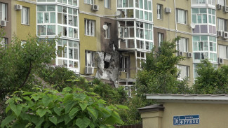 Появилось видео падения и взрыва БПЛА в центре Воронежа