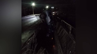 Под Воронежем машина вертикально провалилась в дыру на мосту: водитель пропал