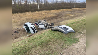 Два человека пострадали в ДТП с перевернувшимися машинами на воронежской трассе 