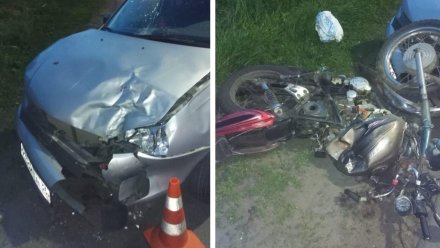 В Воронежской области байкер и его 17-летний пассажир попали в больницу после ДТП