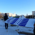 Воронежцам показали процесс установки новогоднего оформления на площади Ленина