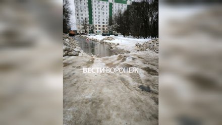 Воронежцы вновь пожаловались на перекрывшее дорогу фекальное «озеро»