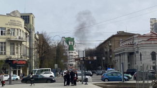 На берегу Воронежского водохранилища загорелась сухая трава