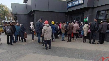 Воронежцы выстроились в огромную очередь у отделения почты в Левобережном районе