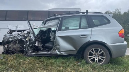 Воронежец на BMW X3 протаранил рейсовый автобус: есть пострадавший