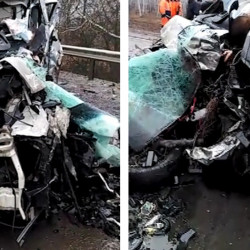 Появилось видео с места ДТП с 5 погибшими на трассе в Воронежской области