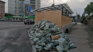 Воронежцы пожаловались на гору мусорных мешков возле перехода на Волгоградской