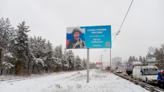 В Воронеже заменили облитый краской плакат Герою России