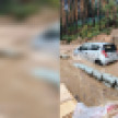 Автомобиль наполовину засыпало песком из-за селя в воронежском Ямном