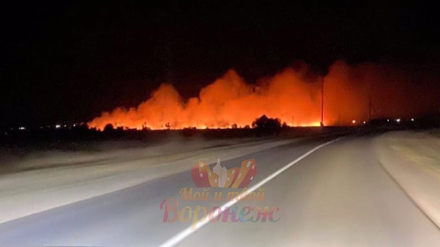 Крупный пожар произошёл в селе под Воронежем