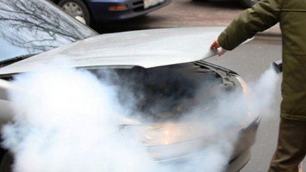 На воронежской трассе задымилась машина, в которой ехала женщина с ребёнком