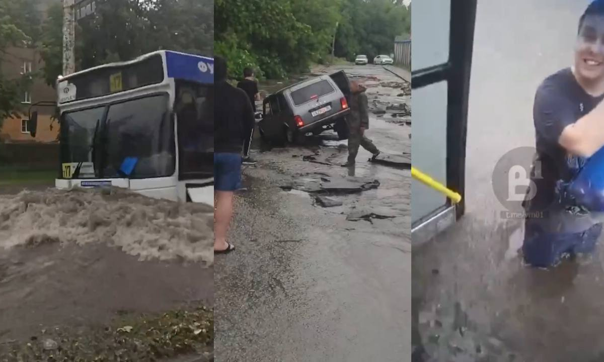 Автобус-«Титаник» и ушедшие под воду такси. Как Воронеж пережил адский  ливень – Новости Воронежа и Воронежской области – Вести Воронеж