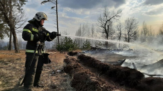 Сухая трава загорелась в районе улицы Ильюшина в Воронеже 