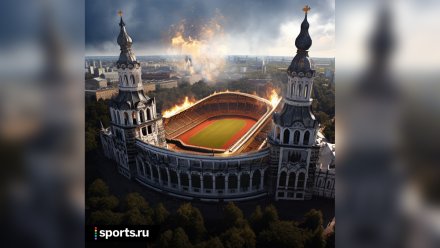 Нейросеть представила стадион воронежского «Факела» в окружении огня и соборов