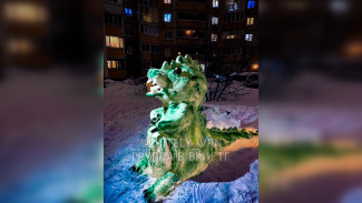 Воронежцы слепили снежного дракона в честь наступающего Нового года