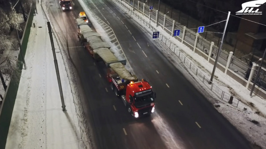 В сети появилось видео перевозки крыла Ил-112В из Воронежа в Жуковский
