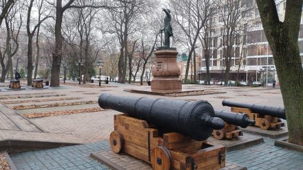 Все исторические пушки вернули в Петровский сквер Воронежа после ремонта