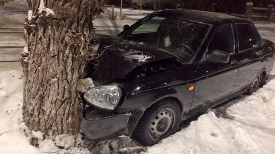 В Воронежской области легковушка влетела в дерево: 1 пассажир погиб и 2 пострадали