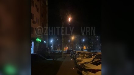 В воронежском Шилово вспыхнул фонарь