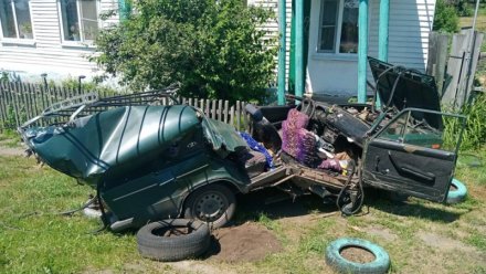 Легковушку разорвало после ДТП с трактором в Воронежской области: пострадали двое детей