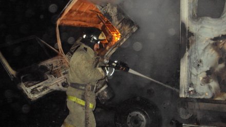 Два отряда спасателей потушили загоревшийся в Воронеже КамАЗ