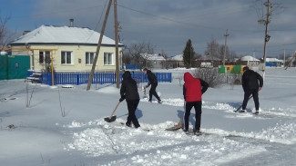 В Бутурлиновке студенты помогли убрать снег у дома ветерана Отечественной войны