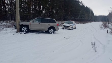 В Воронеже иномарка врезалась в столб