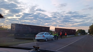 Грузовой поезд сошёл с рельсов на глазах у воронежцев